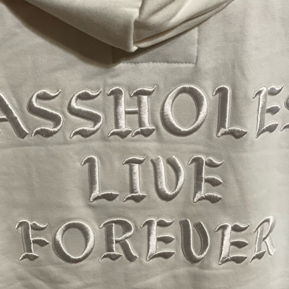 Unisex White
Embroidered Hoodie With Built in
Facemask Large - Picture 5 of 17